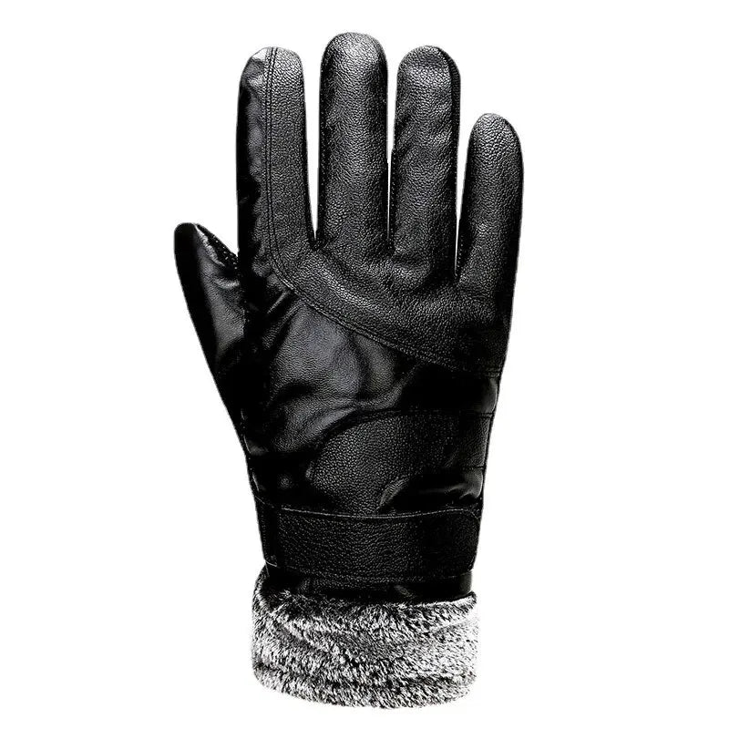 Leder Winterhandschuhe – Damen & Herren Fleece Gefüttert | Touchscreen Wasserdicht & Winddicht Motorrad- & Autofahrerhandschuhe Kaufschwan®