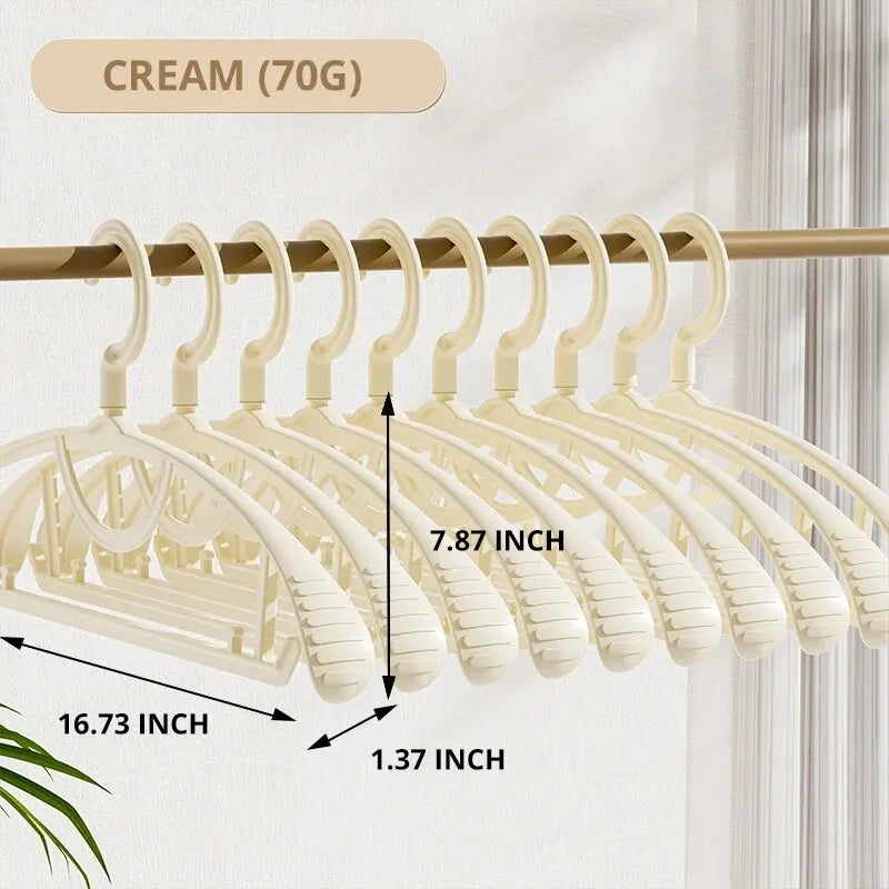 Breiter Verdickter Kleiderbügel für Erwachsene – Rutschfester Kunststoff Kleiderhalter Kaufschwan® 5 Stück Creme