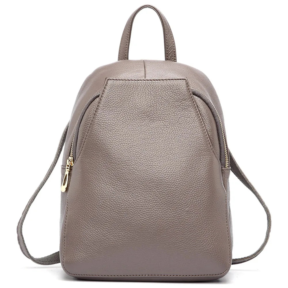 Damen Rucksack in Reinweiß | 100% Echtes Leder | Anti-Diebstahl Eleganter Reise-Rucksack | Schultertasche in Pink Kaufschwan® Grau