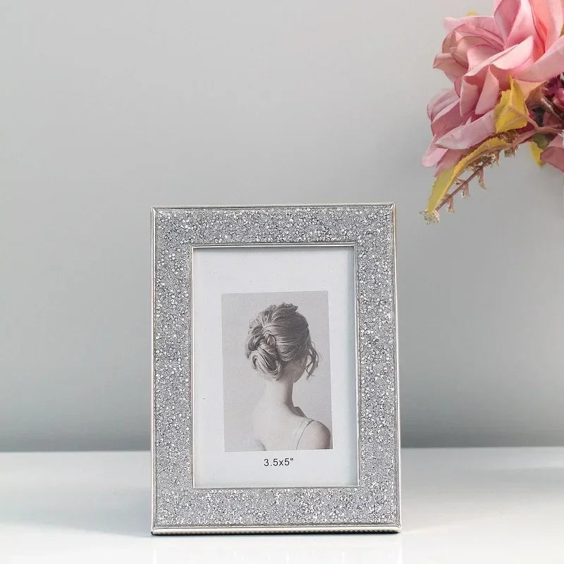 Eleganter Minimalistischer Kristall Metall Bilderrahmen – Premium Hochzeits- und Wohn Dekoration Kaufschwan®