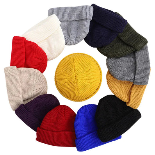 Winter Strickmütze – Kurze Hip Hop Cap | Unisex Elastische Wollmütze für Damen & Herren Kaufschwan®