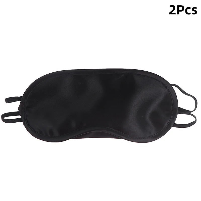 Seidenschlafmaske | Gepolsterte Augenabdeckung | Schlafmaske Augenbinde für Reisen, Entspannung & Ruhe | Für Damen & Herren Kaufschwan® 2 Stück Schwarz
