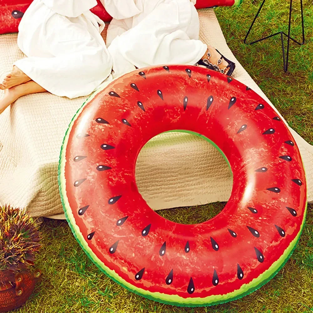 Aufblasbarer Schwimmreifen Pink Coffee Sweet – Schwimmring im Wassermelonen-Design für Kinder & Erwachsene (60-120cm) Kaufschwan®