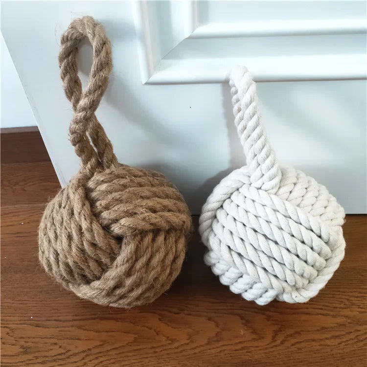 Türstopper im Mediterranen Stil – Dekorativer Seilball Türhalter | Kreatives Rustikales Design für Zuhause, Restaurants & Bars Kaufschwan®