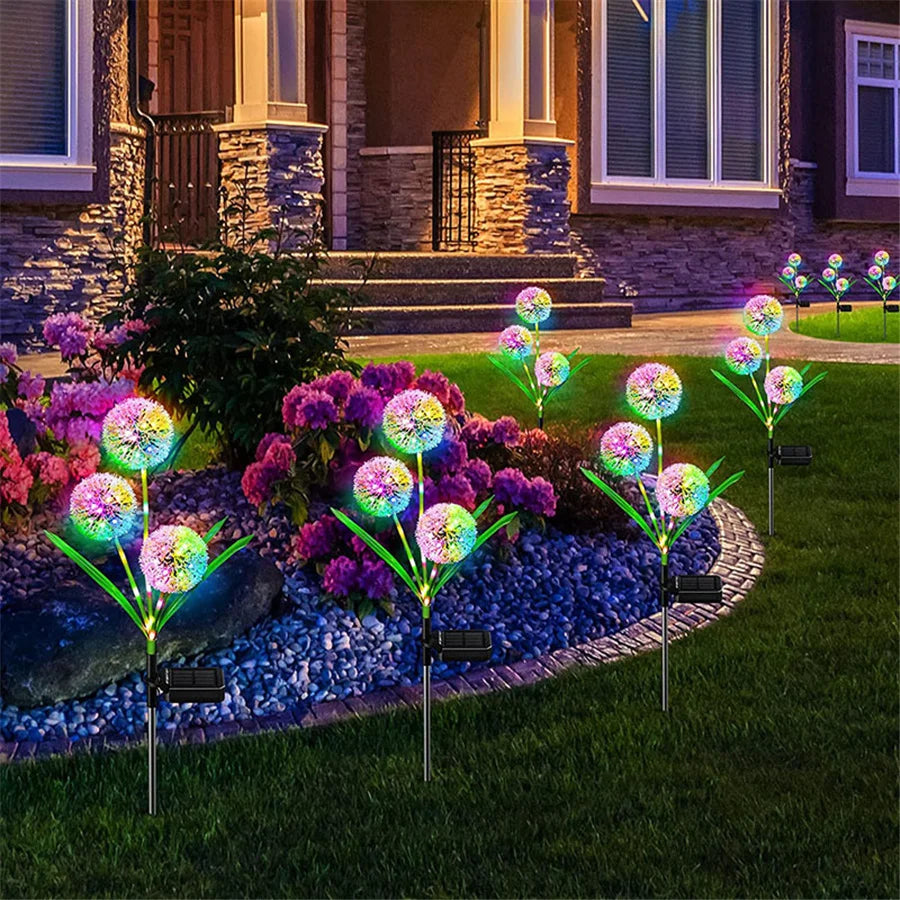 Solar LED Außenleuchten 3-Kopf Löwenzahn Design – IP65 Wasserdichte Garten-, Terrasse- & Wegbeleuchtung Kaufschwan®