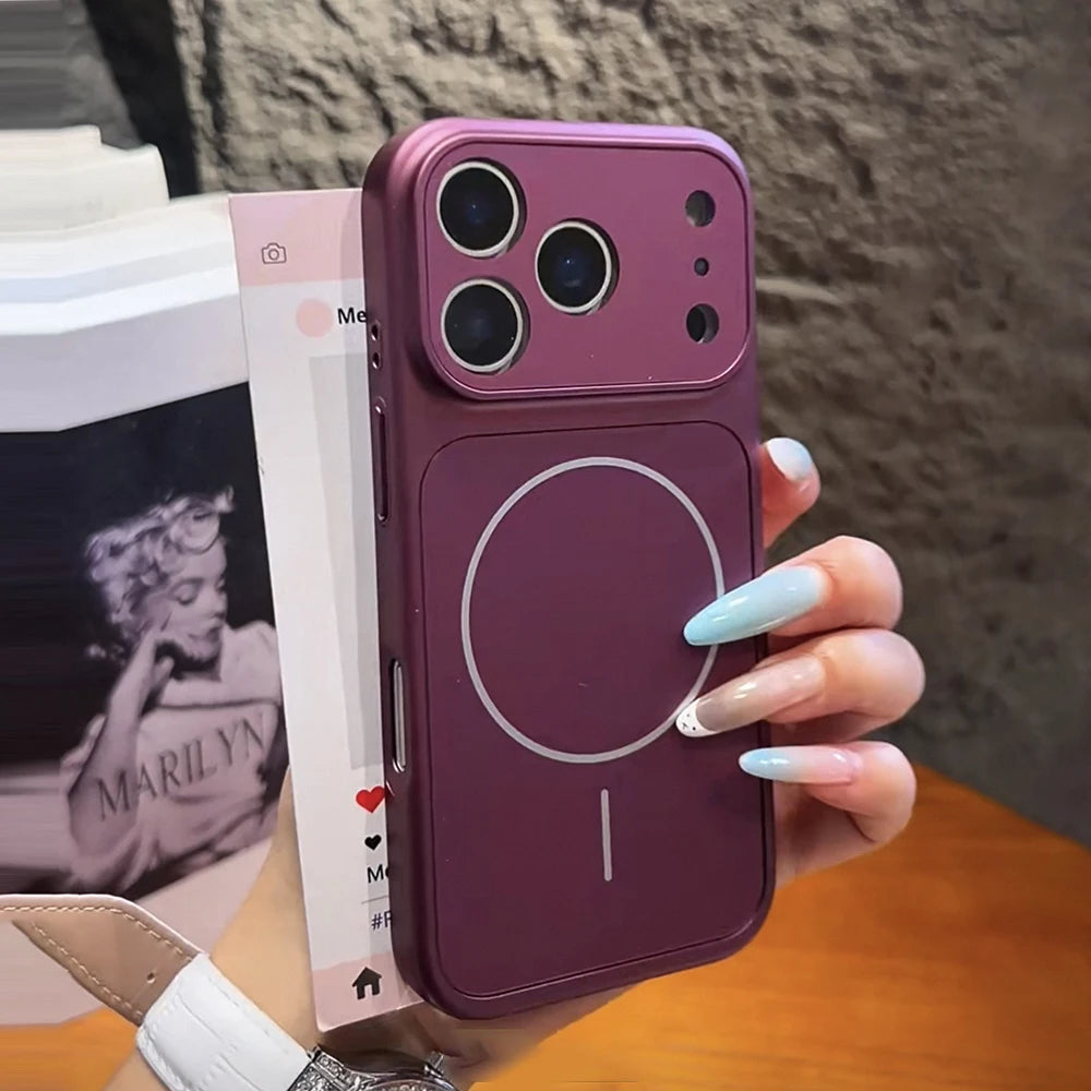 Elegante Matte Weinrote MagSafe-Hülle für iPhone 18 Pro & iPhone 18 Pro Max – Magnetische Stoßfeste Schutzhülle mit Kameraschutz Kaufschwan®