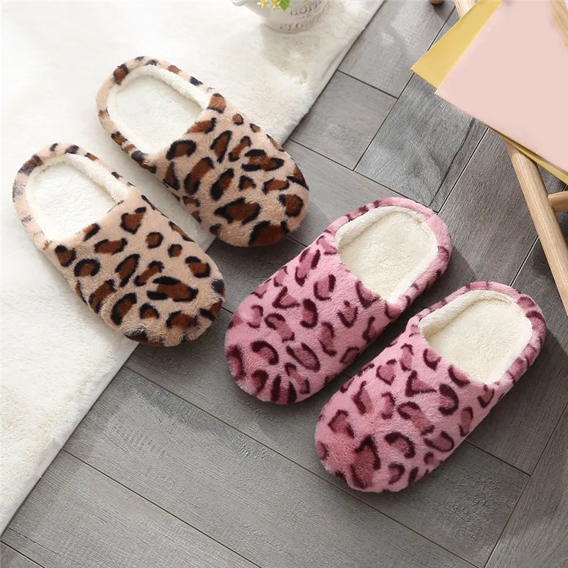 Leopardenmuster Winter-Hausschuhe | Indoor-Schuhe für Damen & Herren | Warme Fell-Slides | Rutschfeste Paare-Hausschuhe Kaufschwan®