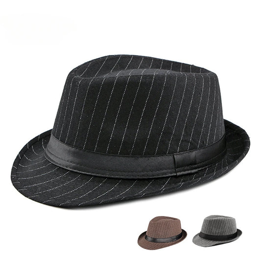 Herbst & Winter Herren British Wollhut – Retro gestreifter Jazzhut, Vielseitiger Hut für Männer mittleren und höheren Alters Kaufschwan®