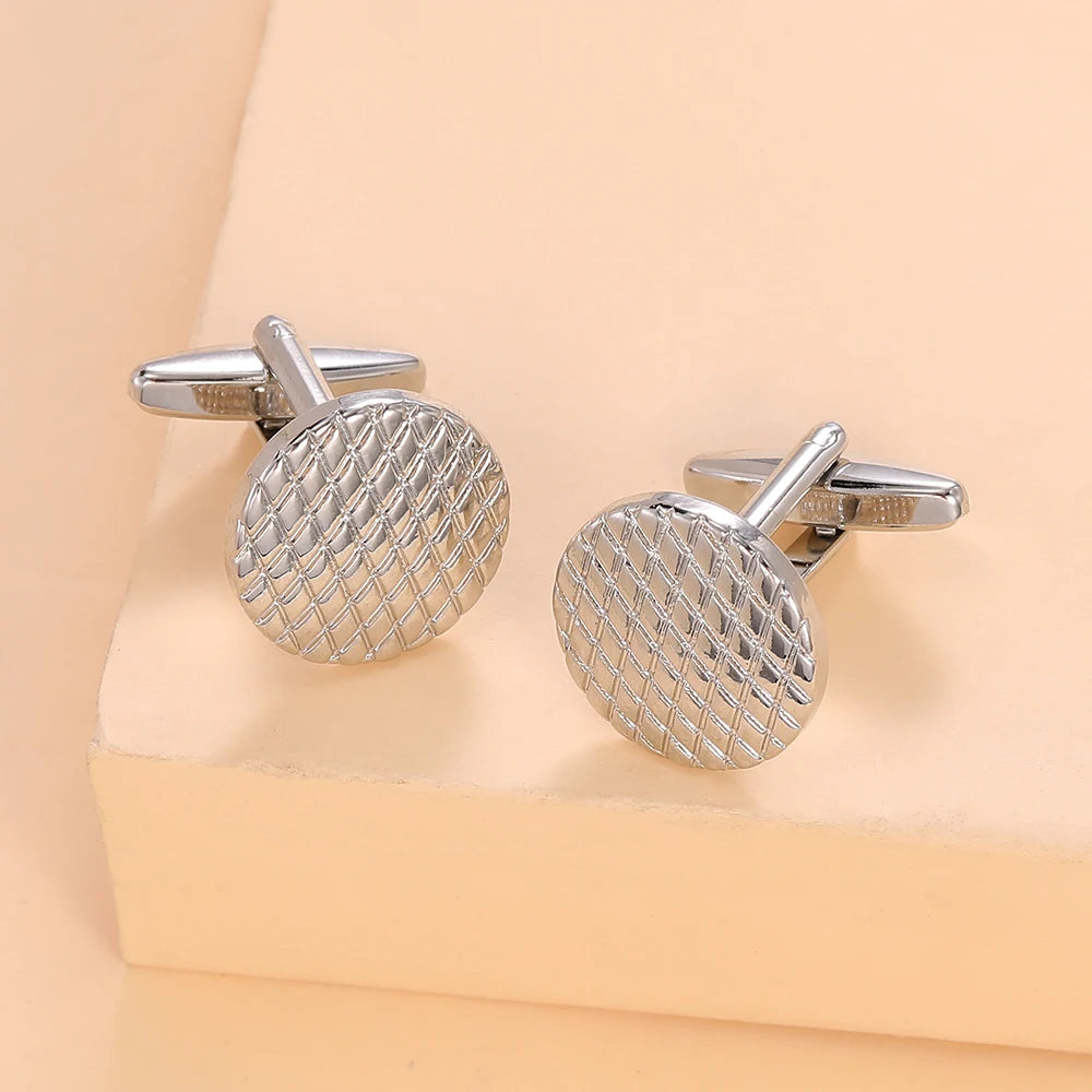 Herren Manschettenknöpfe mit Fischschuppen Muster – Hochwertiges Runddesign | Elegante Metall Ärmelknöpfe für Anzug, Hemd & Smoking Kaufschwan®