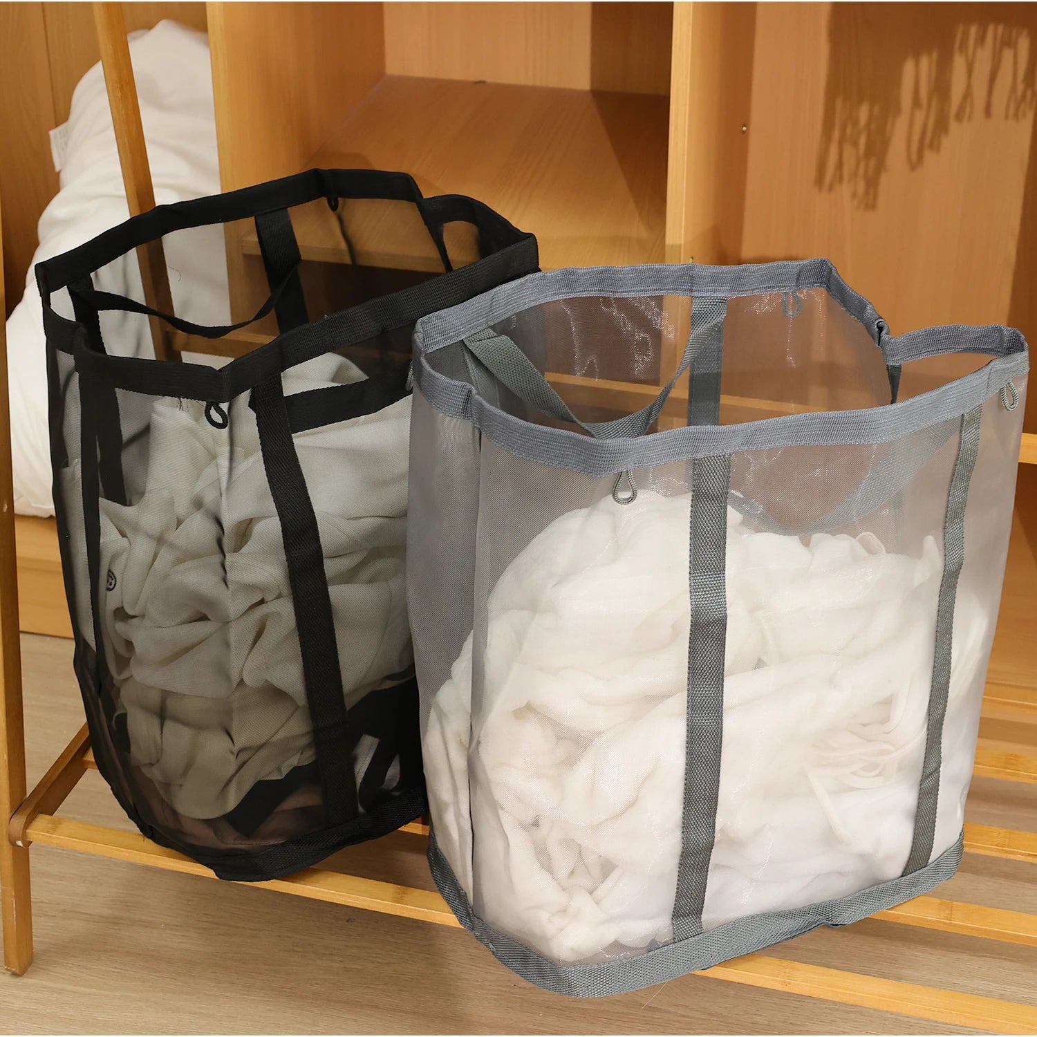 Großer Mesh-Wäschekorb – Faltbar, Atmungsaktiv & Platzsparend Kaufschwan®