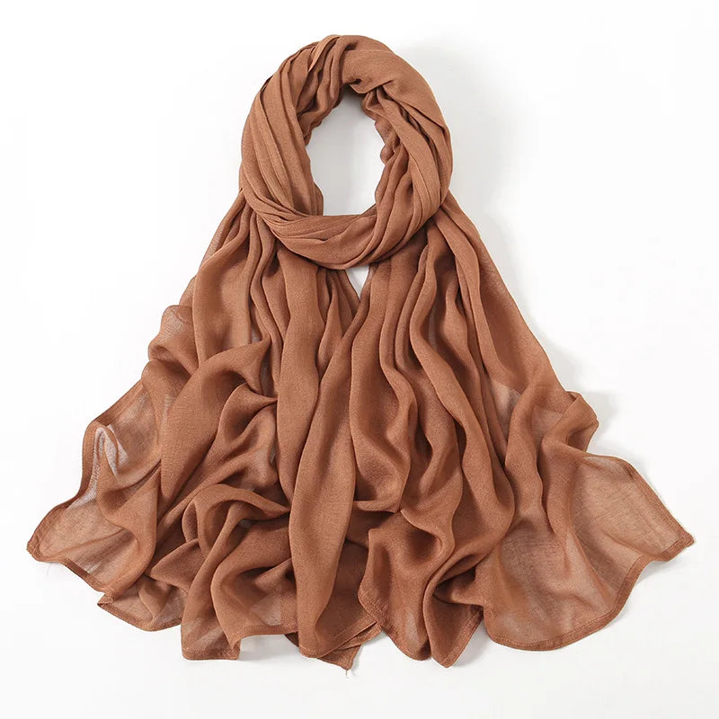 Damen Hijab Schal aus Baumwolle, Rayon & Modal – Großformat 190×85cm | Muslimisches Kopftuch, Eleganter Turban & Umschlagtuch