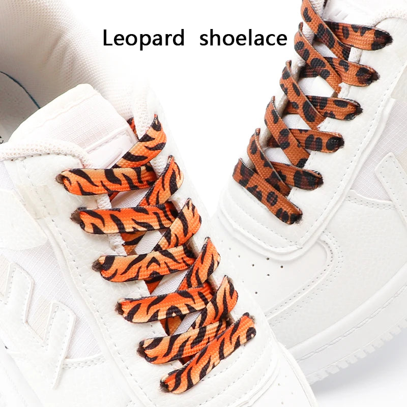 Tiermuster Schnürsenkel – Flache Modische Laces für Sneaker | Tiger-, Schlangen- & Leoparden-Print 120/140/160cm Kaufschwan®