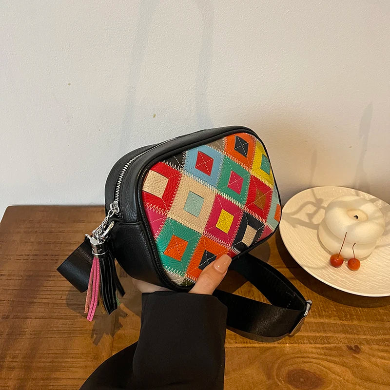 Kleine Bunte Ledertasche – Luxus Damen Handtasche, Crossbody & Schultertasche in Hochwertiger Verarbeitung