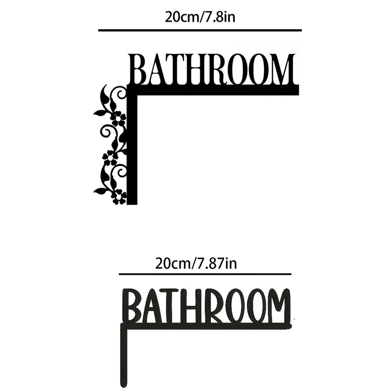 Elegantes Metall Badezimmer Türschild – Wandmontierte Eisen Dekoplakette mit Blumendesign Kaufschwan®