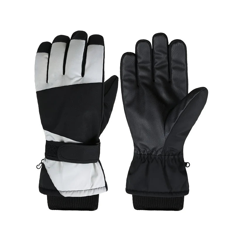 Winter Skihandschuhe – Wasserdichte Winddichte Warme Handschuhe für Damen & Herren | Touchscreen Fahrradhandschuhe & Sportzubehör Kaufschwan® Grau L