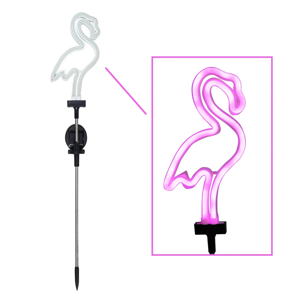 Neon Solar Gartenlichter – Wasserdichte Flamingo- & Weihnachtsbaum-LED-Lampen für Außenbereich & Partydeko Kaufschwan® 1 Stück B