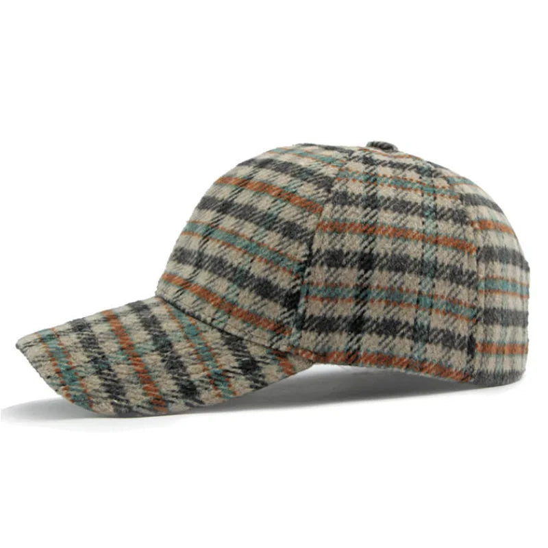 Elegante Plaid Fleece Baseballkappe | Dicke Warme Freizeitkappe | Britisches Retro Zwei-Ton-Design für Damen & Herren | Perfekt für Alltag & Feiertags-Outfits Kaufschwan®