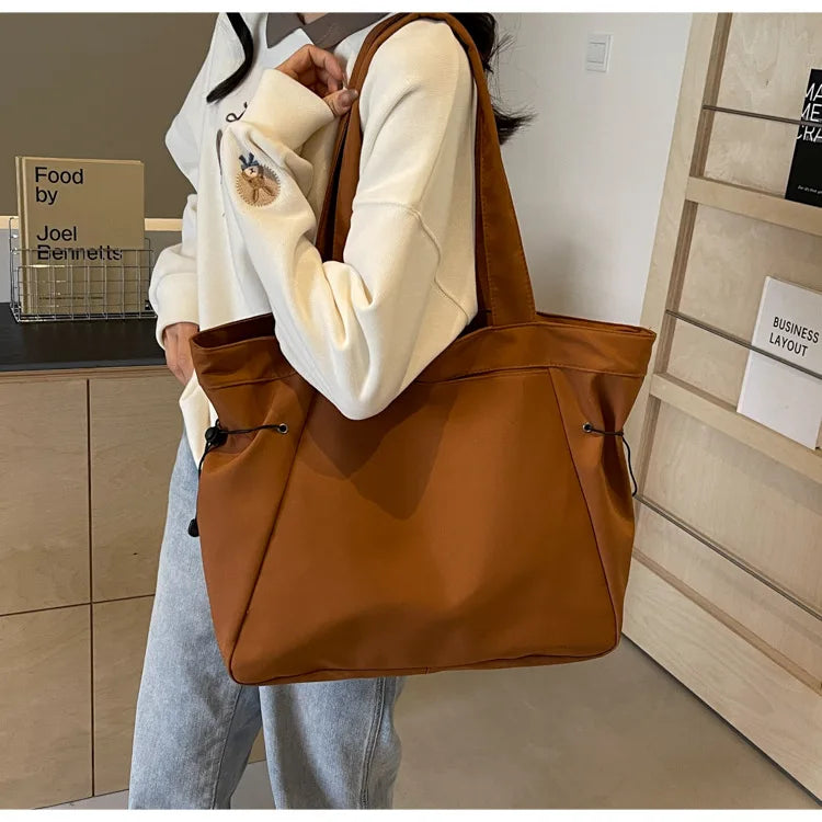 Casual Fashion Tote Bag mit Großer Kapazität – Damen Schultertasche für Reisen & Alltag | Ästhetische Handtasche mit Kordelzug Kaufschwan®