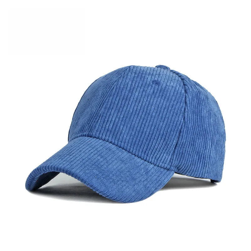 Corduroy Baseballkappe | Damen & Herren Baumwolle Einfarbige Sonnenkappe | Herbst Warm Hip Hop Snapback Anglerhut Kaufschwan® Saphir