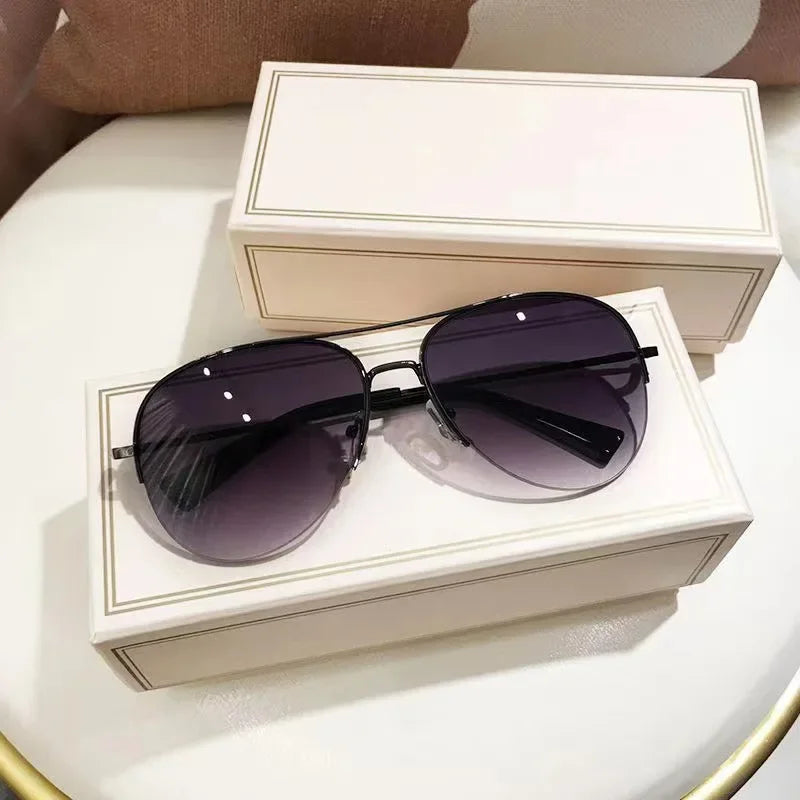 Modische Piloten-Sonnenbrille mit Verlaufsgläsern – Große Sonnenbrille mit UV400-Schutz und entspiegelten Gläsern für Herren Kaufschwan®