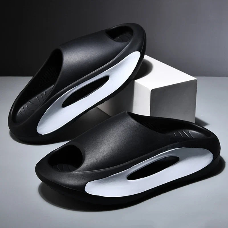 Sommer-Hausschuhe für Herren & Damen | EVA Weiche Sohle & Dicke Sohle | Indoor & Outdoor Slides Kaufschwan® Schwarz 38-39