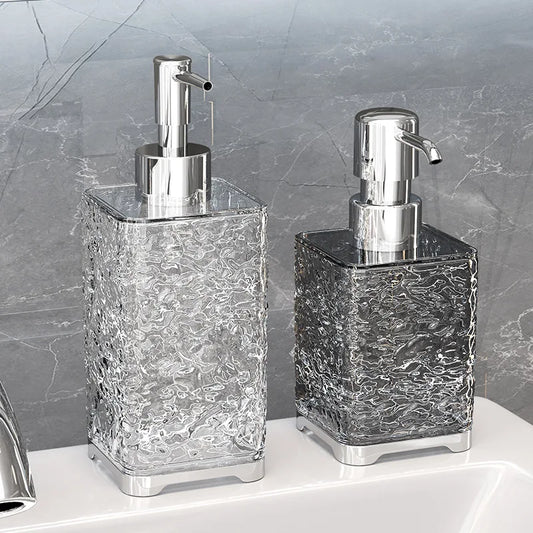 Luxuriöser transparenter Badezimmer-Seifenspender – Wiederverwendbare Handpumpflasche für Duschgel & Flüssigseife Kaufschwan®