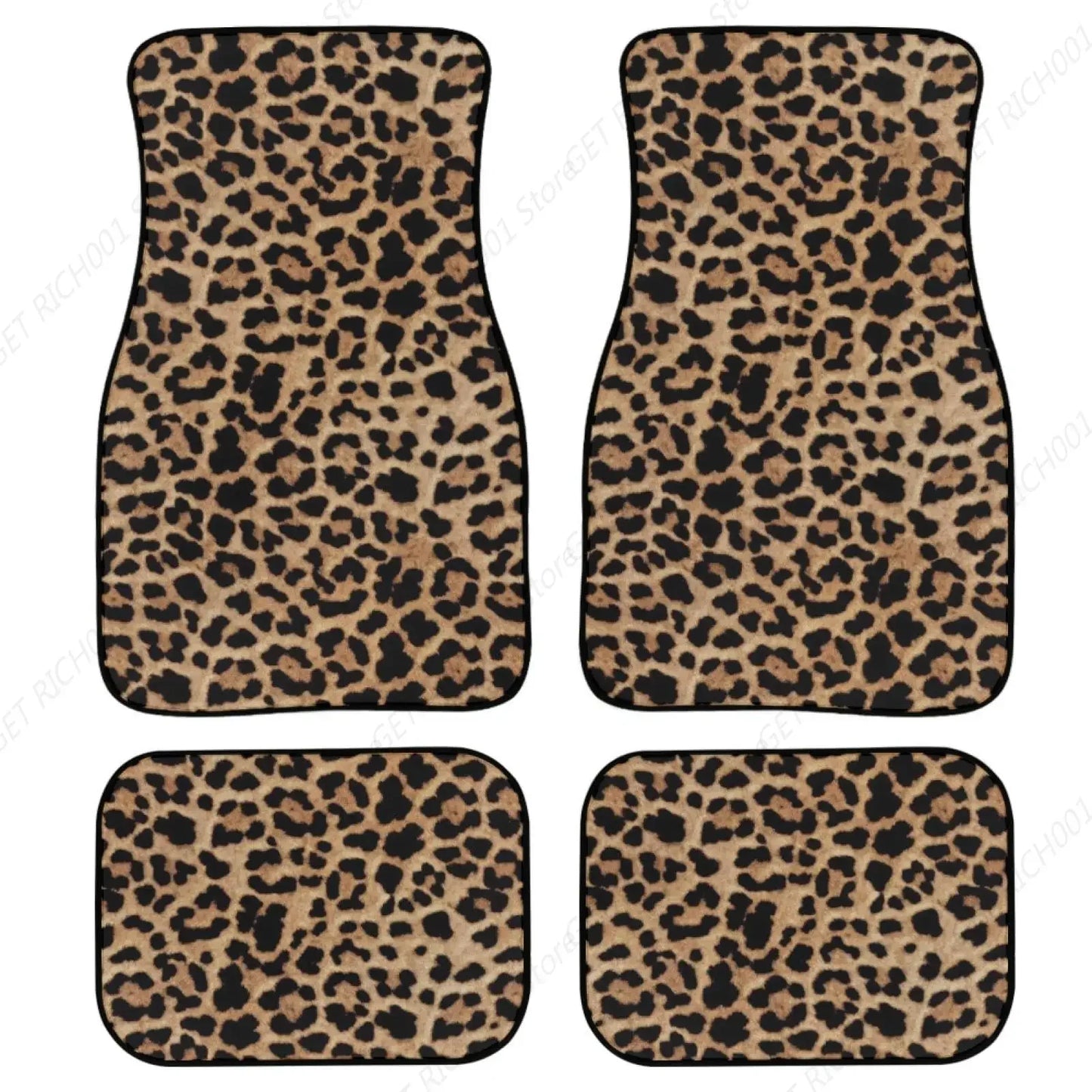 Leopardenmuster Universelle Autoschalenmatten – 4-teiliges Set für vorne & hinten, wetterfest für SUV & PKW Kaufschwan® Motiv 11 Einheitsgröße
