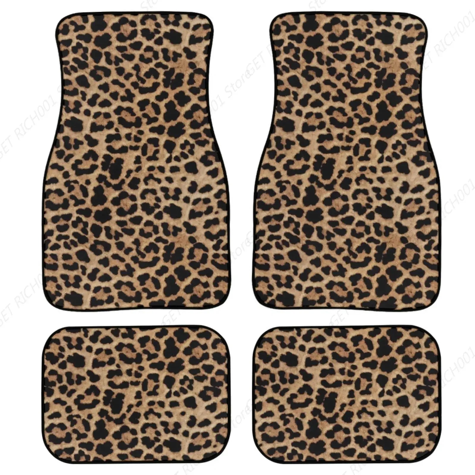 Leopardenmuster Universelle Autoschalenmatten – 4-teiliges Set für vorne & hinten, wetterfest für SUV & PKW Kaufschwan® Motiv 11 Einheitsgröße