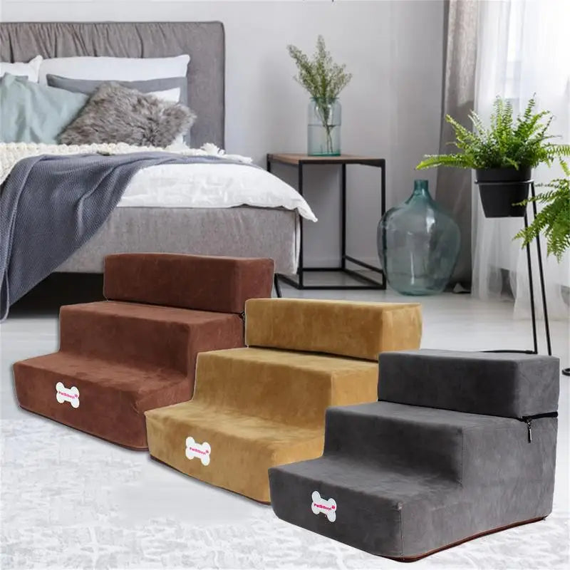 3-Stufen Hundetreppe 30cm – Rutschfeste Abnehmbare Haustiertreppe für Kleine Hunde & Katzen Kaufschwan®