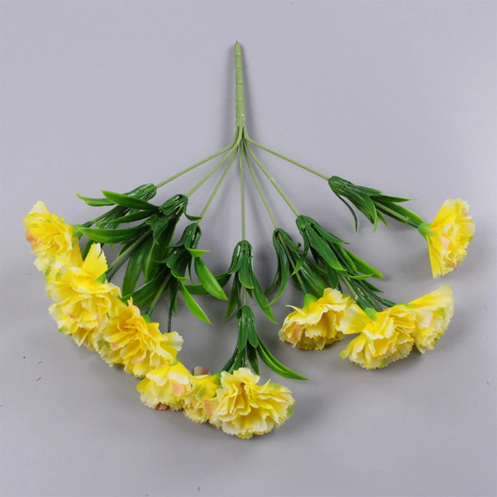 1 Strauß Künstliche Nelken – Realistischer Kunststoff-Blumenstrauß für Zuhause, Terrasse, Garten, Party & Hochzeitsdekoration Kaufschwan®