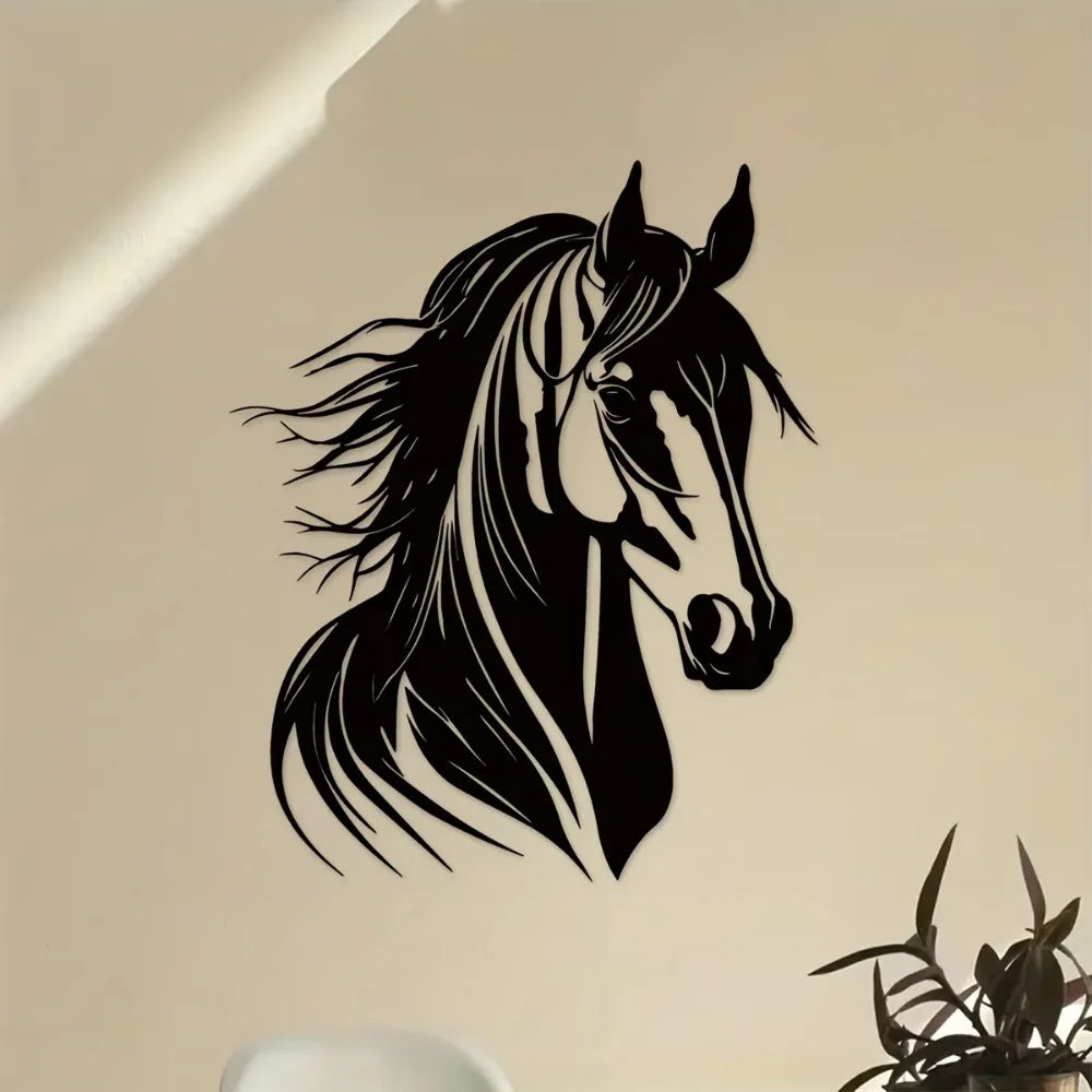 Charmantes Pferdekopf Metall Wandbild – Landhaus Innen & Außen Dekoration Kaufschwan®