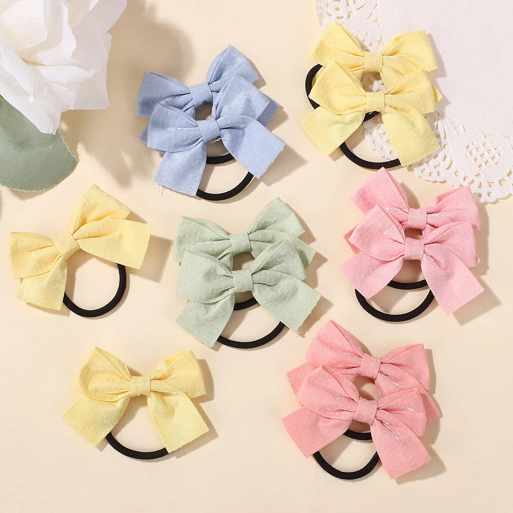 20 Stück Bunte Elastische Haargummis für Kinder & Mädchen | Niedliche Scrunchies mit Schleife | Baby Haaraccessoires & Haarschmuck Kaufschwan®