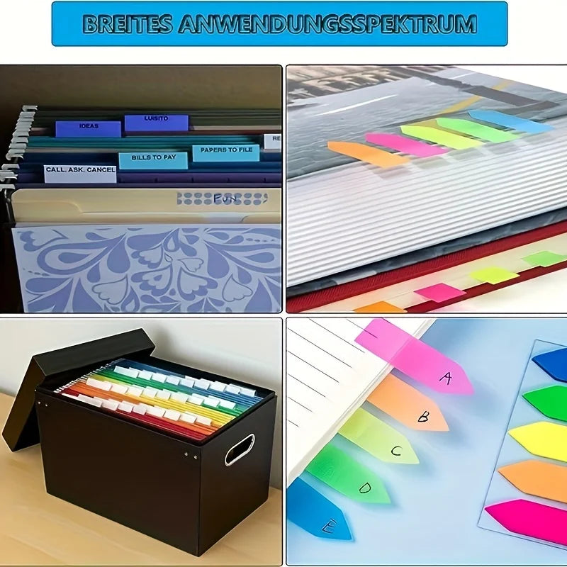 200 Stück Haftmarkierungen – Bunte Sticky Tabs für Bücher, Notizbücher, Register & Pfeil-Markierungen Kaufschwan®