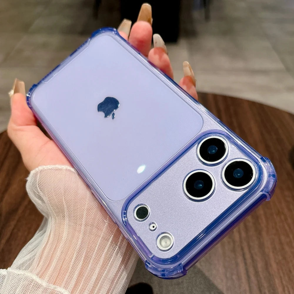 Fluoreszierende Transparente Schutzhülle für iPhone 18 Pro & iPhone 18 Pro Max – Stoßfeste Silikonhülle mit Kameraschutz Kaufschwan® Lila iPhone 18 Pro