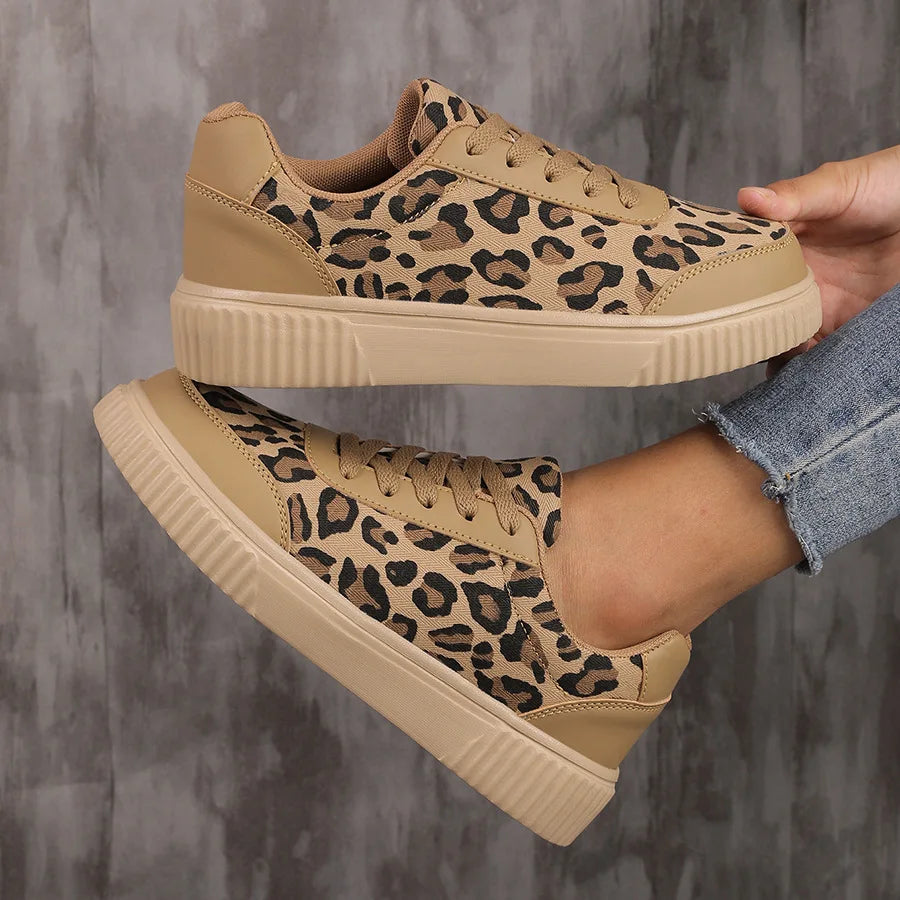 Frühling Damen Sneaker mit Leopardenmuster – Retro Chunky Casual Schuhe | Bequemes Flach-Design & Vielseitige Mode Kaufschwan®