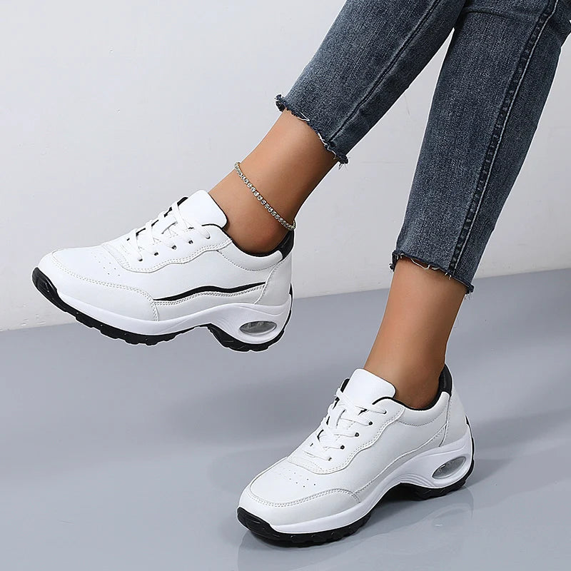 Damen Plateau-Sneaker – Designer Luxus Schuhe | Chunky Wedges Sportschuhe für Freizeit, Wandern & Alltag Kaufschwan®