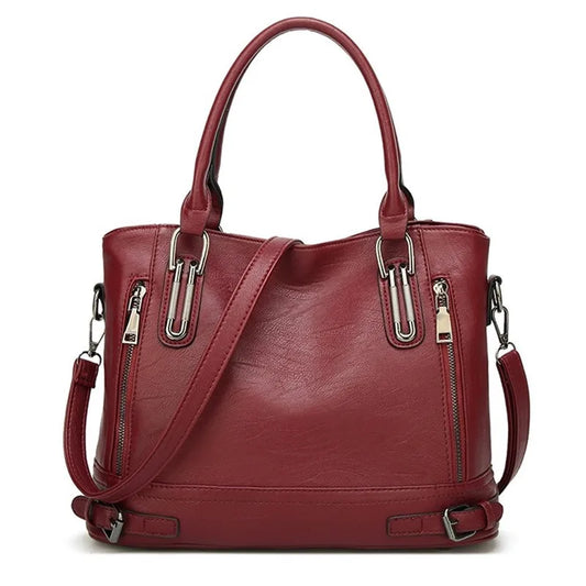 Retro Damen Handtasche – Motorrad Stil Tote Bag aus Weichem PU Leder | Große Casual Schulter- & Crossbody Tasche Kaufschwan®