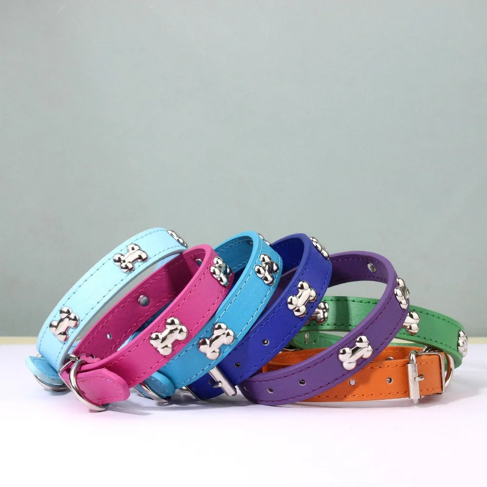 Knochen Leder Hundehalsband Strapazierfähig Verstellbar für Kleine Große Hunde Katzen Welpen Kaufschwan®