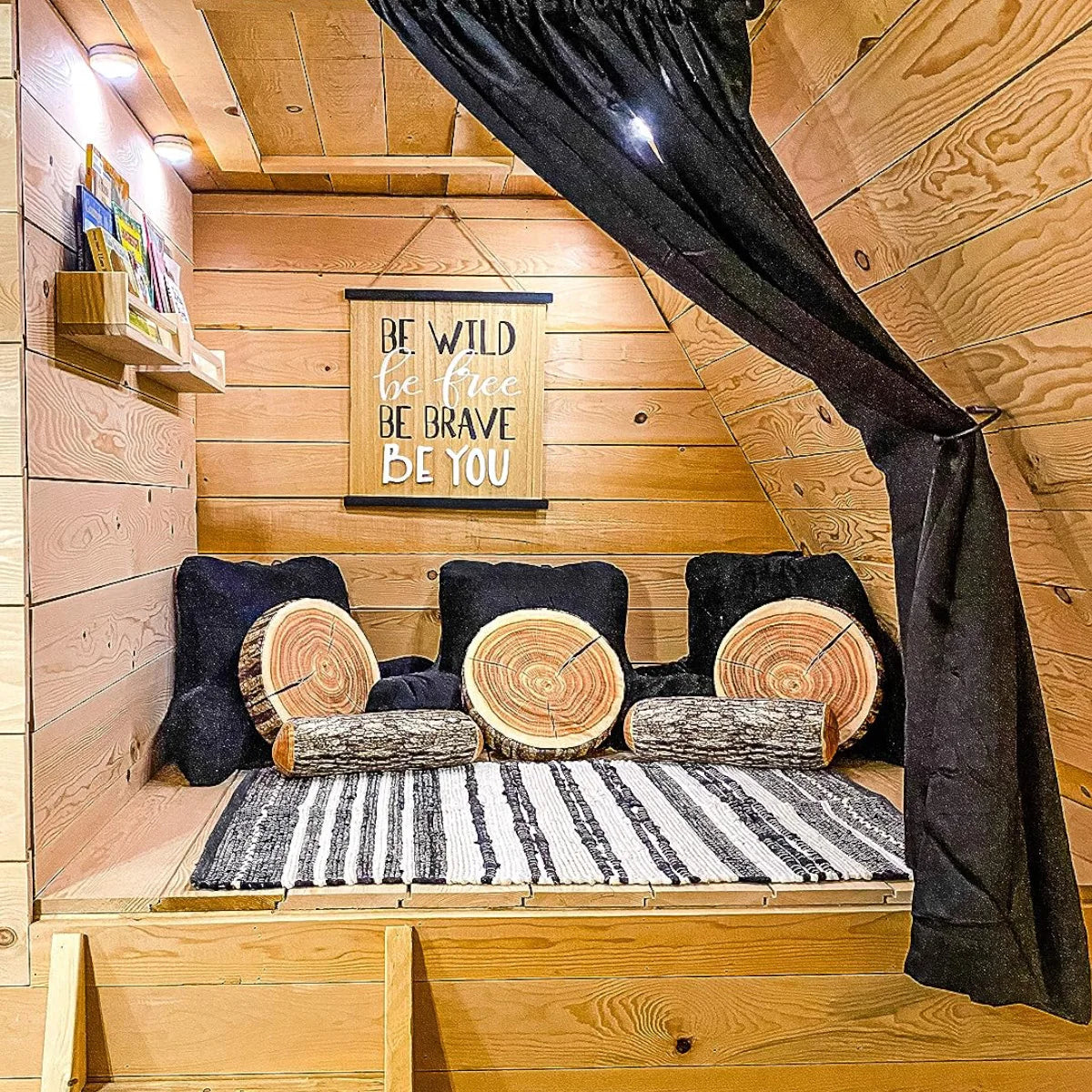 Dekoratives Rundes Holz Optik Kissen | Bequemes Holzstamm-Kissen | Zuhause, Sofa, Schlafzimmer & Wohnzimmer Dekoration Kaufschwan®