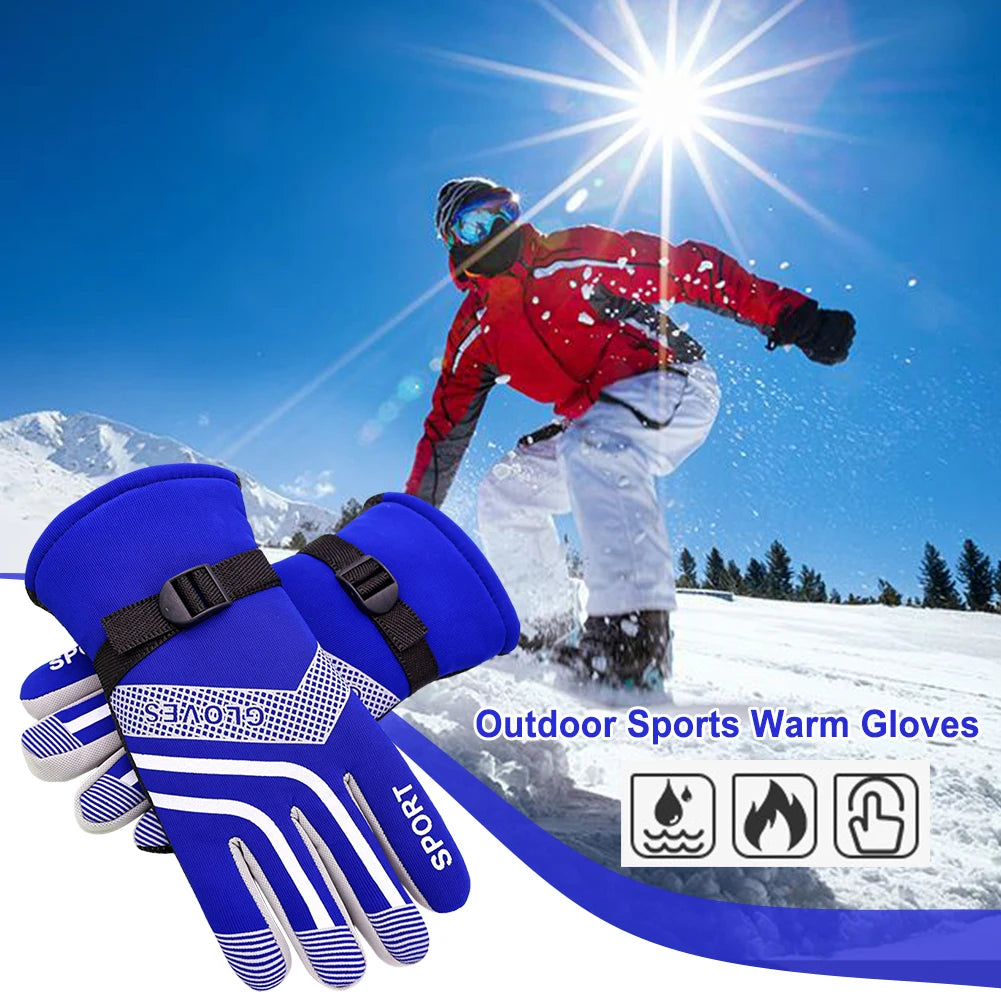 Fleece Skihandschuhe – Touchscreen Winterhandschuhe | Rutschfeste Vollfinger Outdoor Handschuhe für Snowboard, Radfahren & Wandern Kaufschwan®
