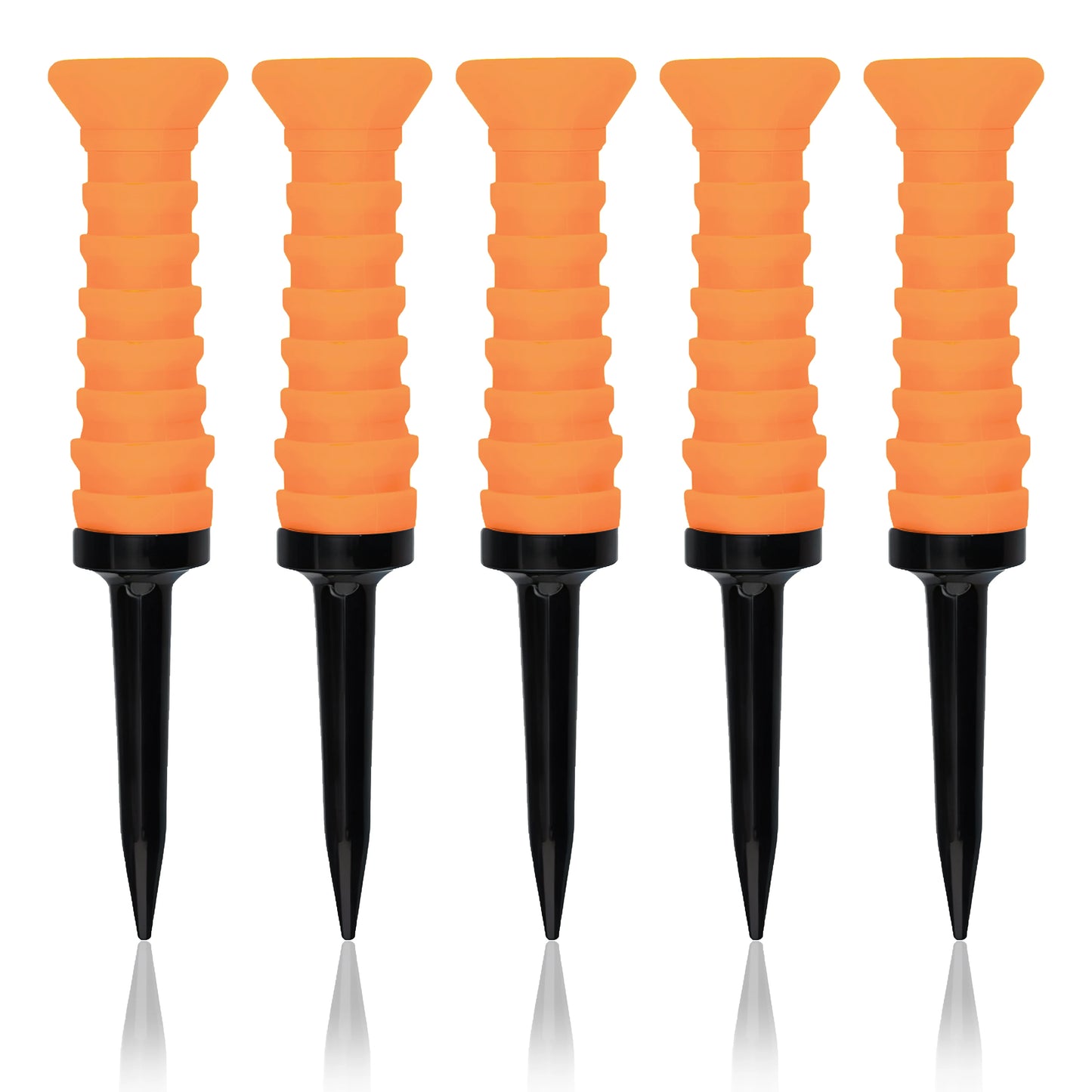 5 Stück 360° Flexible Gummigolf-Tees – 83mm (3,27 Zoll) | Langlebige, Reibungsarme Bunte Tees für Driving Range & Alltagsspieler Kaufschwan® Orange