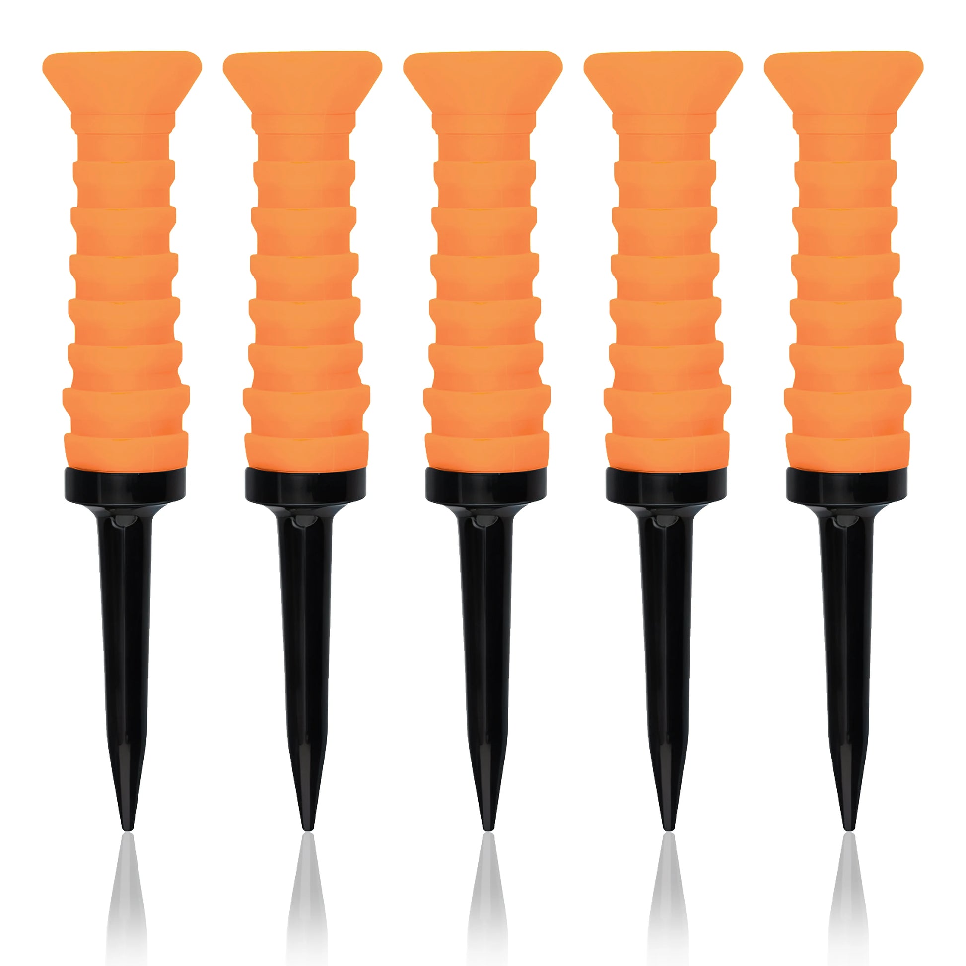 5 Stück 360° Flexible Gummigolf-Tees – 83mm (3,27 Zoll) | Langlebige, Reibungsarme Bunte Tees für Driving Range & Alltagsspieler Kaufschwan® Orange