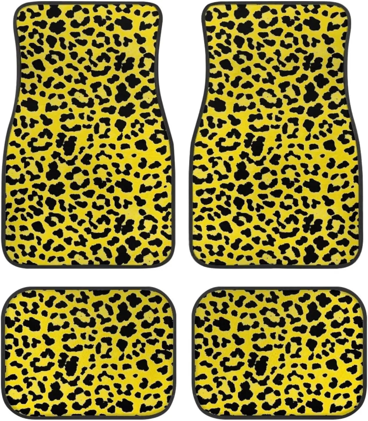 Leopardenmuster Universelle Autoschalenmatten – 4-teiliges Set für vorne & hinten, wetterfest für SUV & PKW Kaufschwan® Motiv 2 Einheitsgröße