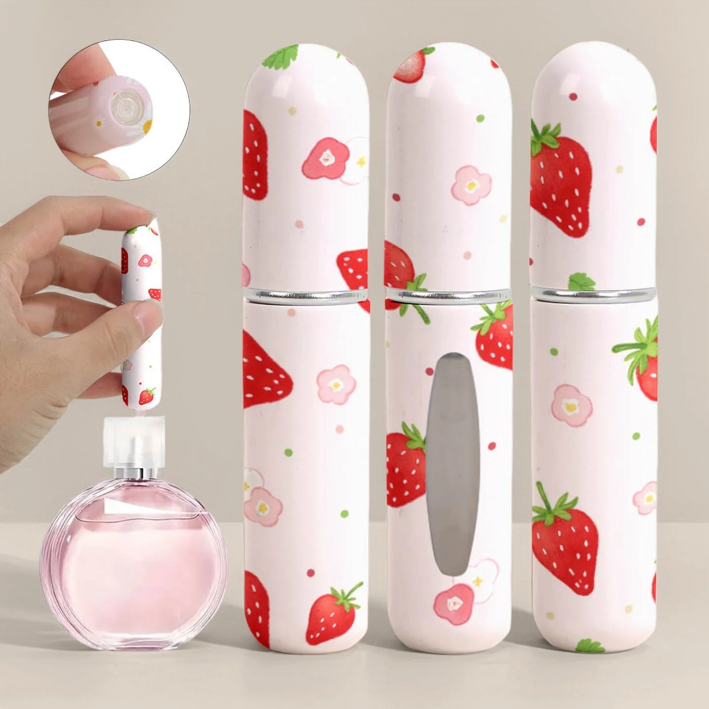 3Pcs 5ml Perfume Refillable Bottle Printing Flower Portable Mini Travel Spray Atomizer for Women Pocket Cologne Dispenser Kaufschwan®