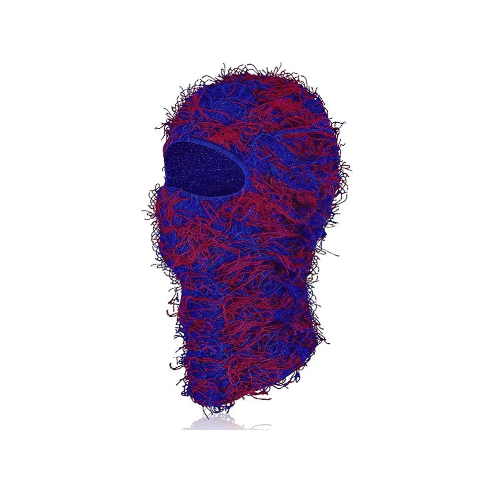 Motorrad Hip-Hop Balaclava – Gestrickte Vollgesichts-Skimütze im Used-Look | Damen Outdoor Camouflage Fuzzy Beanie Wintermütze