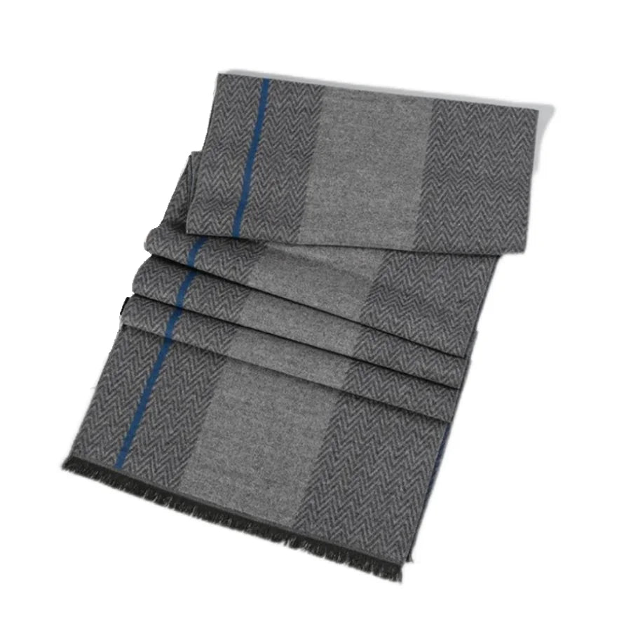 Winterschal für Herren | Karo Streifen & Paisley Jacquard | Beidseitiger Kaschmir-Imitat Halswärmer – Warm & Winddicht Kaufschwan®