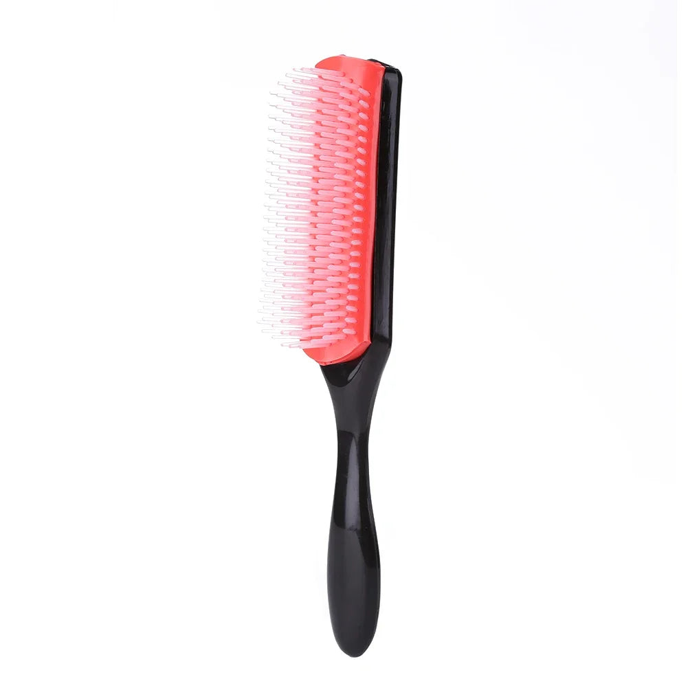 9-Reihen Styling Haarbürste – Entwirrungskamm für Glattes & Lockiges Haar | Kopfhaut-Massagebürste für Echthaar-Perücken