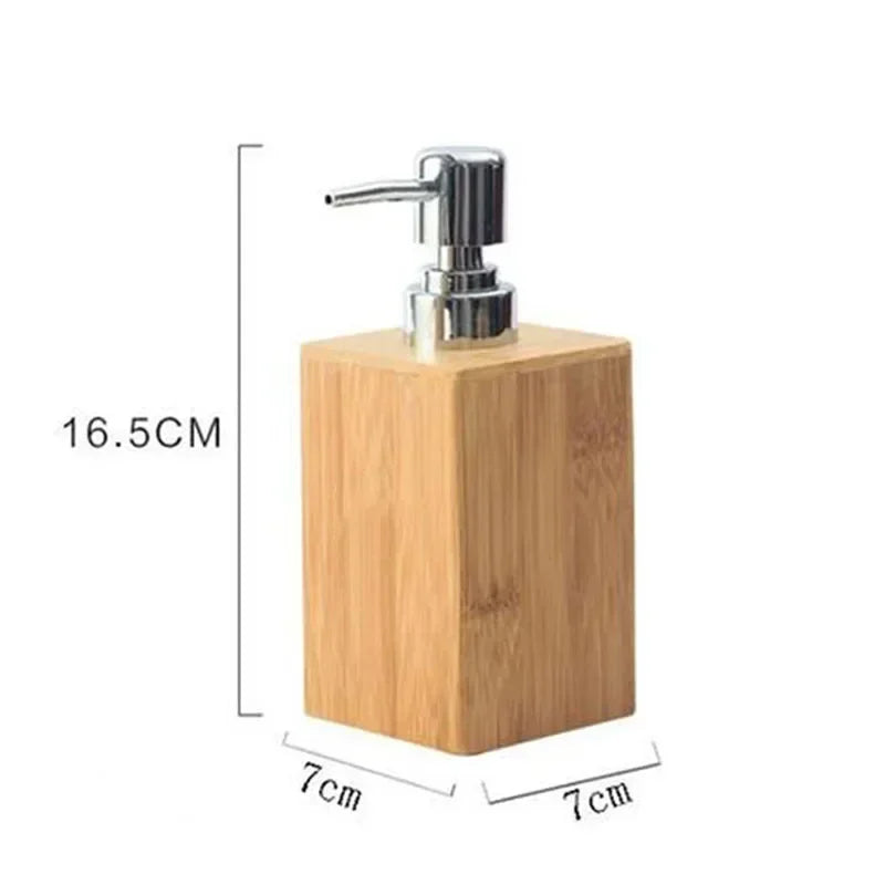 Bambus Seifenspender Flaschenhalter – 230ml Lotion- & Shampoo-Pumpe für Bad & Küche Kaufschwan® aus Holz