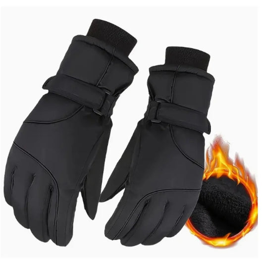 Winter Schneehandschuhe – Wasserdichte Skihandschuhe mit Thermo-Futter | Touchscreen Fahrradhandschuhe & Motorradhandschuhe für Damen & Herren Kaufschwan® Schwarz