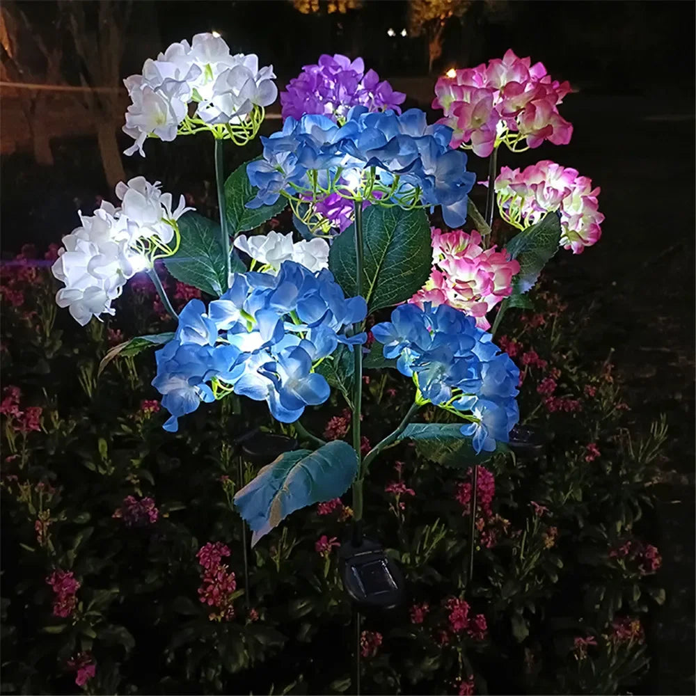 Solar Hydrangea Gartenlichter – LED Blumenleuchten mit Erdspieß für Außenbereiche & Frühlingsdeko Kaufschwan®